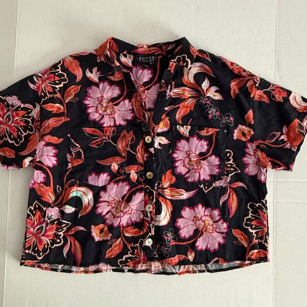 Laundry by Shelli Segal Floral Cropped Top